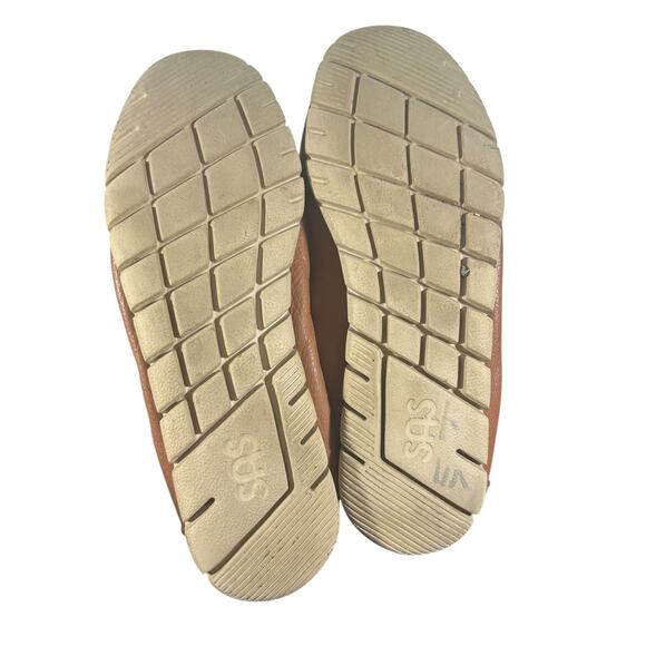 SAS Loafers Sz 8.5 Brown Leather Moccasin Comfort Walking Flats Casual Shoes USA - Picture 4 of 9